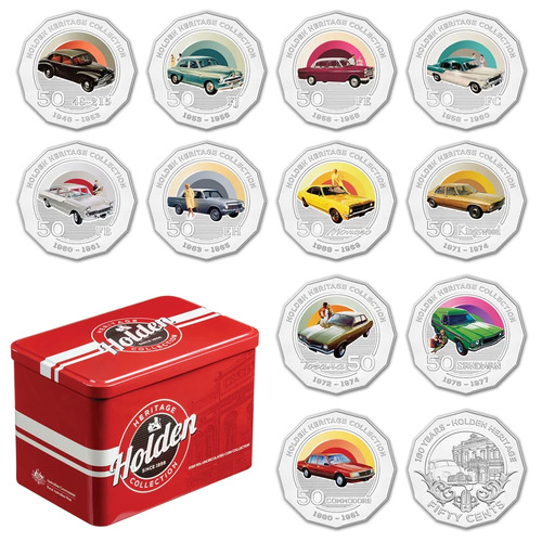 Australia 2016 50c Holden Heritage Collection Set Of 12 in Tin 