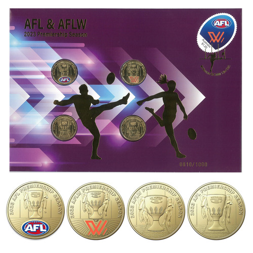 Australia Post Impression 2023 AFL & AFLW Premiership Season 4-Coin PNC
