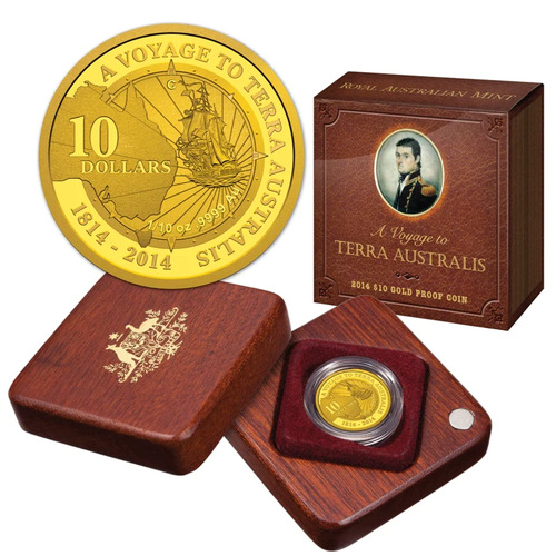 Australia 2014 $10 Terra Australis 1/10oz Gold Proof
