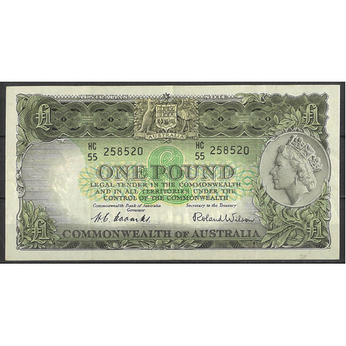 Commonwealth of Australia 1961 £1 Banknote Coombs/Wilson R34a aVF/VF #P-68