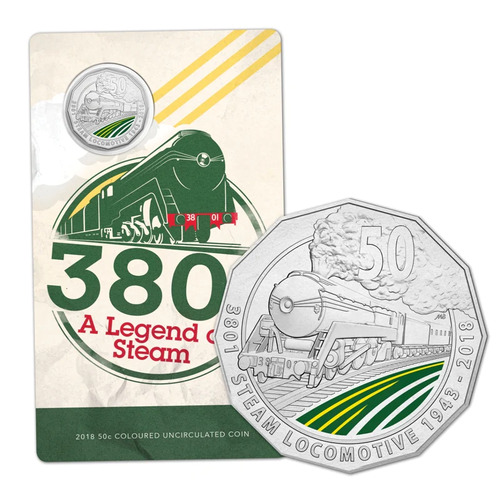 Australia 2018 50c 3801 - A Legend Of Steam UNC 50c 