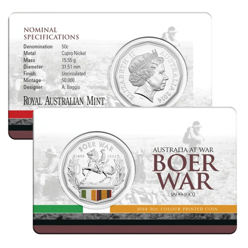 Australia 2014 Australians At War 50c - Boer War Carded UNC 