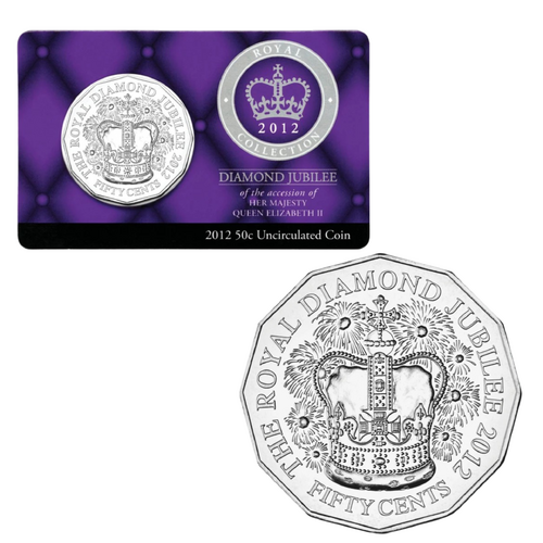 Australia 2012 50c QEII Diamond Jubilee Carded UNC 
