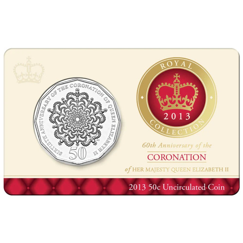 Australia 2013 50c Coronation 60th Anniversary Carded UNC 