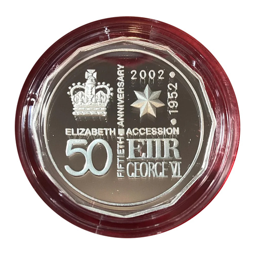 Australia 2002 50th Accession of Queen Elizabeth II 50c Silver Proof Coin 
