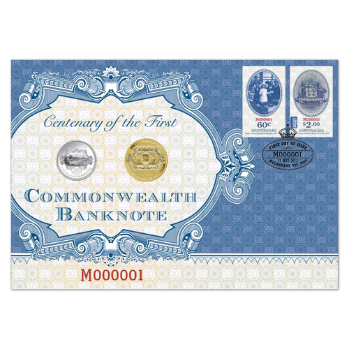 Australia 2013 Centenary Of The First Commonwealth Banknote Two Coin PNC