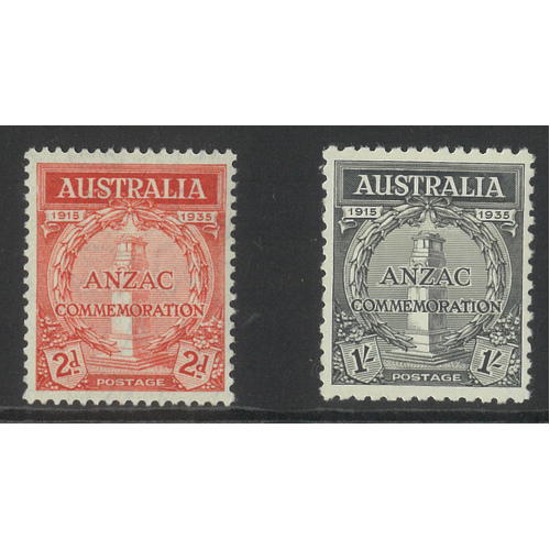 Australia 1935 ANZAC Set of 2 Stamps SG154/55 Mint Unhinged #AUBK