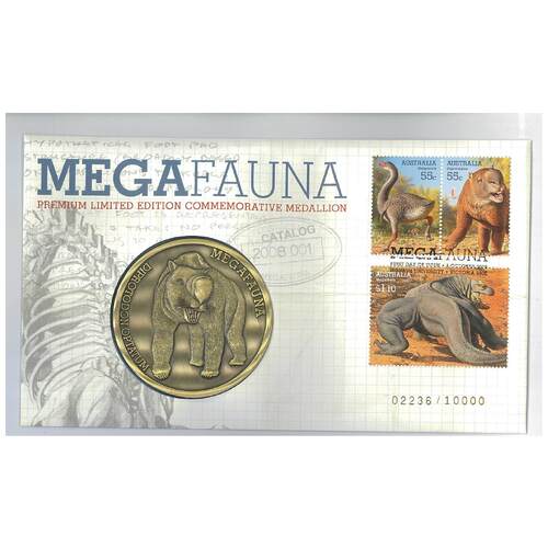 Australia 2008 Megafauna Stamps & Medallion Premium PNC