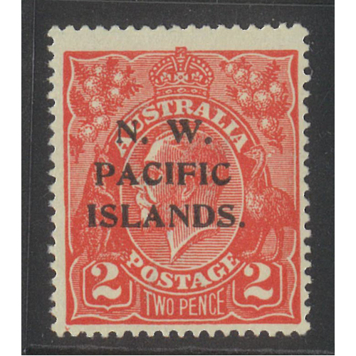 New Guinea N.W.P.I. 1922 KGV Single Crown WMK 2d Stamp Scarlet SG122 MLH #AUBK