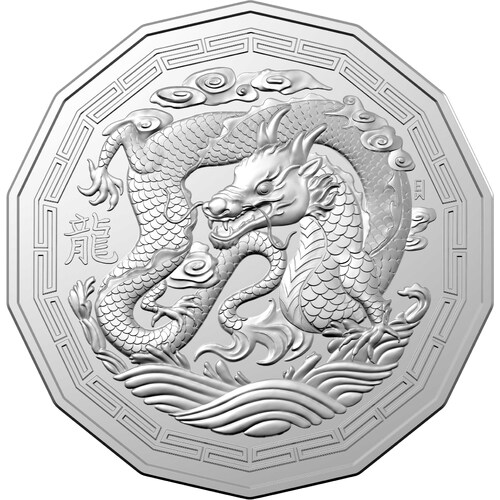 Australia 2024 Year of The Dragon 50c Tetra Decagon UNC Coin