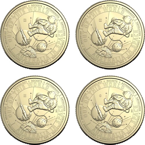 Australia 2024 Out of this World Deep Space $1 4-Coin Mintmark & Privy Mark Set