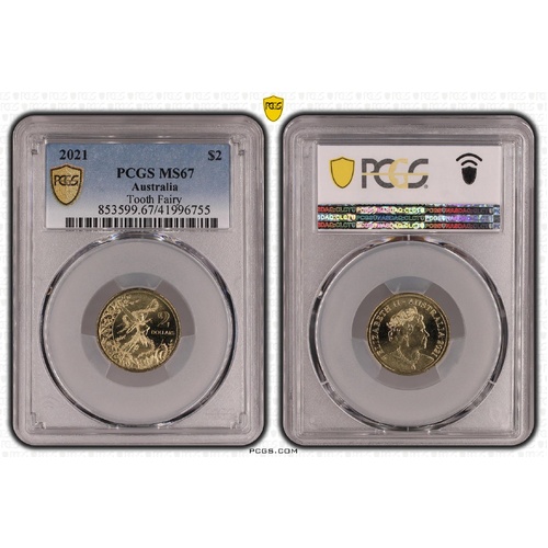 Australia 2021 Tooth Fairy $2 Coin PCGS MS67