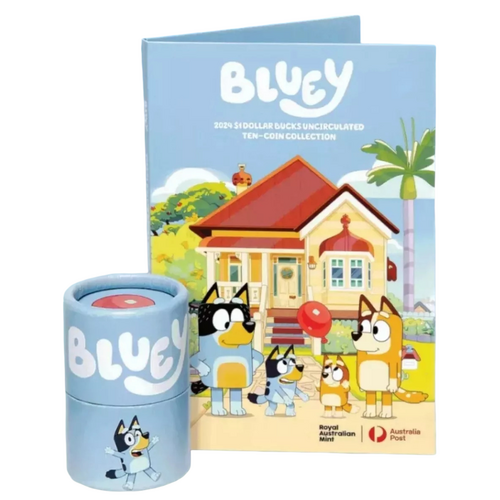 Australia 2024 Bluey $1 10-Coin Tube and Collectable Folder Set