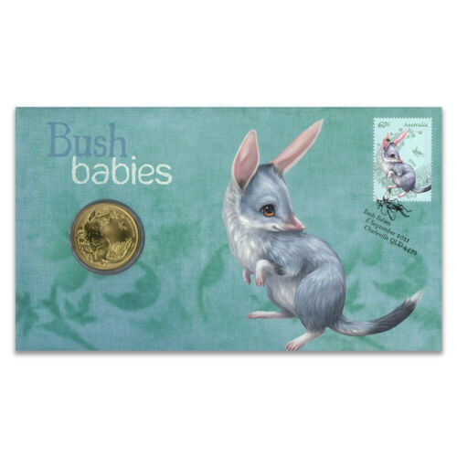 AUSTRALIAN BUSH BABIES - BILBY - 2011 PNC STAMP AND $1 COIN COVERS